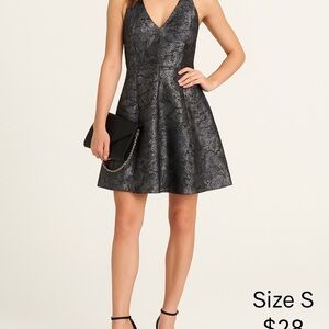 Design Lab Metallic Jacquard Sleeveless Fit & Flare Dress Size S